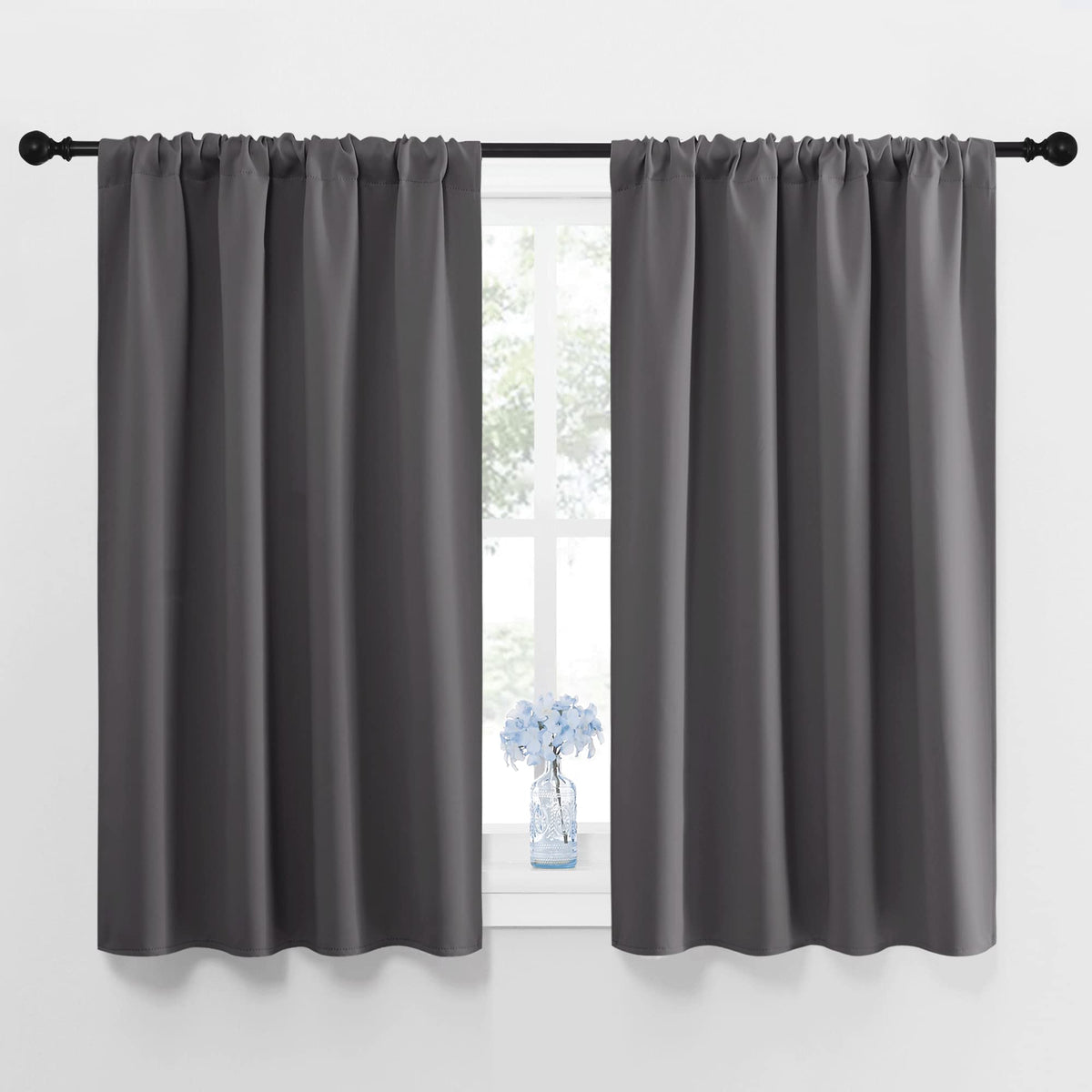 NICETOWN Blackout Kitchen Curtains 45 Inches Long, W42 x L45, Grey 🍁 All In One Marketplace Canada
