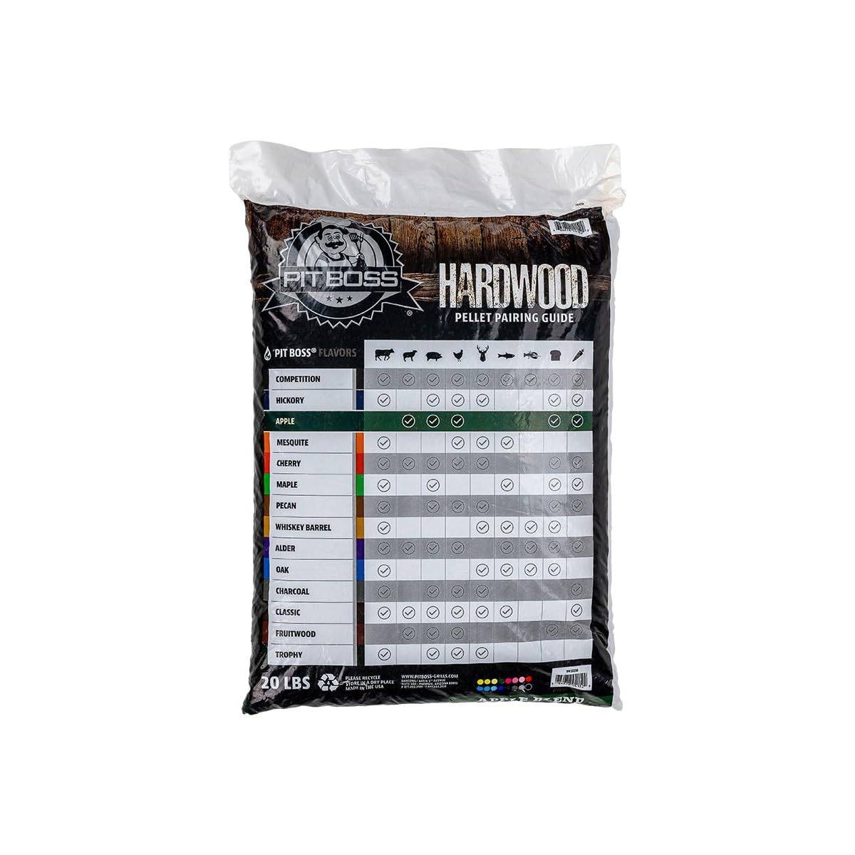Pit Boss 100% All-Natural Hardwood Apple Blend BBQ Grilling Pellets, 20 Pound Bag Brown 🍁 All In One Marketplace Canada