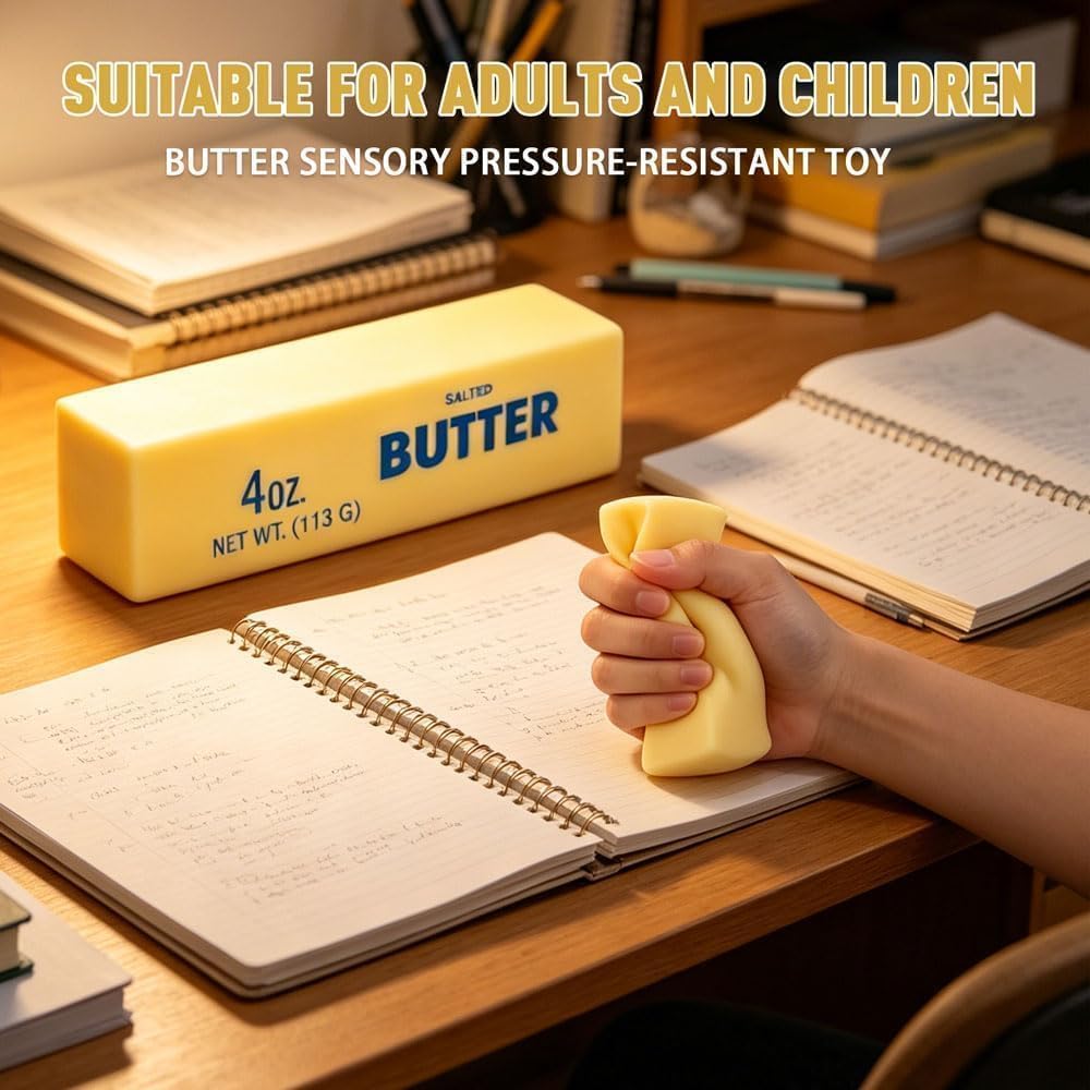 2PCS Butter Squeeze Stress Balls, Butter Stick Stress Relief Slow Rising Fun for Adults Anxiety Relief Party Favors 🍁 All In One Marketplace Canada