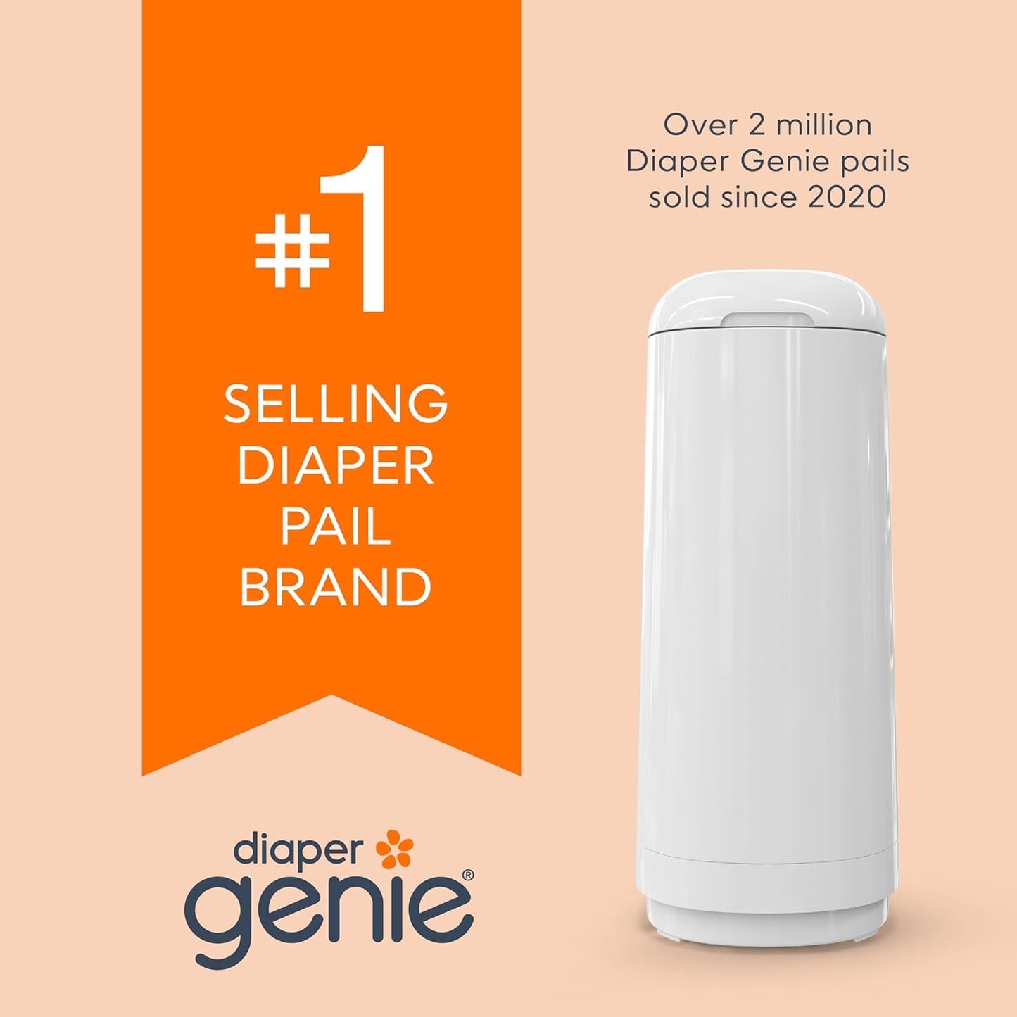 Diaper Genie Essence Pail, White with 18 Easy Roll Refill Bags 🍁 All In One Marketplace Canada