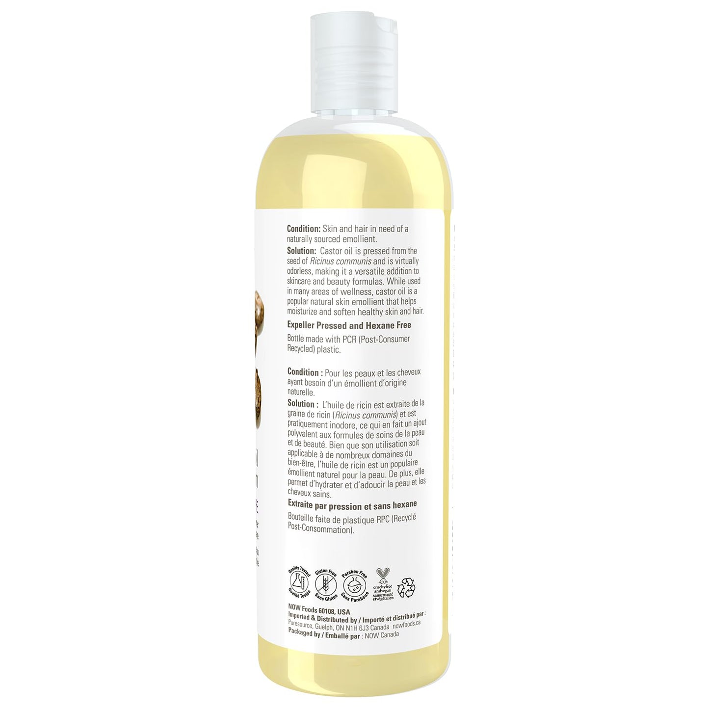 NOW Solutions, Castor Oil, 100% Pure Versatile Skin Care, Multi-Purpose Skin Softener, 473mL 🍁 All In One Marketplace Canada