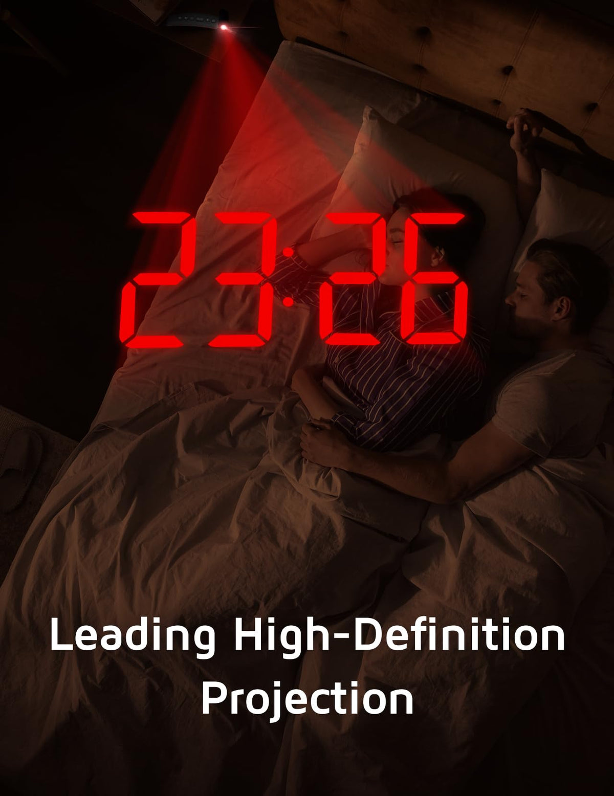 Projection Alarm Clock, Digital Clock with 180° Rotatable Projector, 3-Level Brightness Dimmer, Clear LED Display, USB Charger, Progressive Volume, 9mins Snooze,12/24H, Digital Alarm Clock for Bedroom 🍁 All In One Marketplace Canada