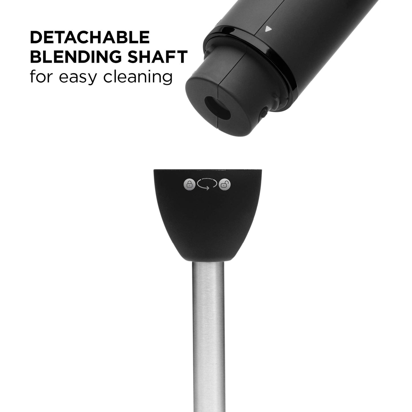 Chefman Immersion Blender, 300W Hand Blender with Stainless Steel Blades, Powerful Electric Ice Crushing 2-speed Control Handheld Food Mixer, Purées, Smoothies, Shakes, Sauces & Soups, Black 🍁 All In One Marketplace Canada