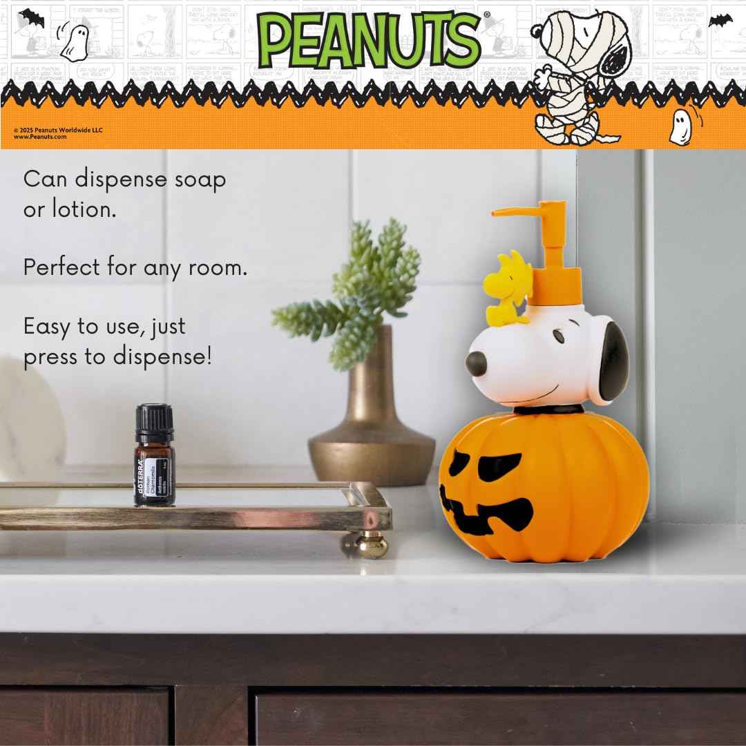 Peanuts Snoopy Soap/Lotion/Hand Sanitizer Resin Pump Dispenser, 10.01 Ounces, Halloween, (Officially Licensed Product) by Franco