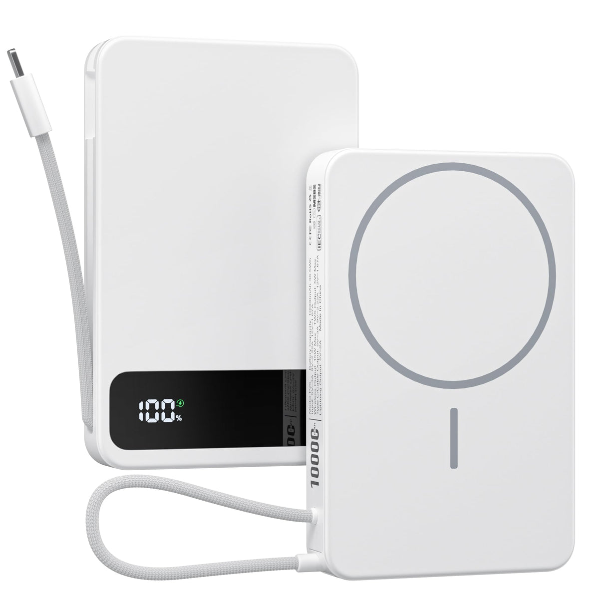 Magnetic Power Bank, 10,000mAh Wireless Portable Charger for Mag-Safe 15W Fast Charging, Battery Pack with USB-C/Lightning Cable 22.5W in/Out for iPhone 17/16/15/14/13/12 Series, AirPods & More 🍁 All In One Marketplace Canada