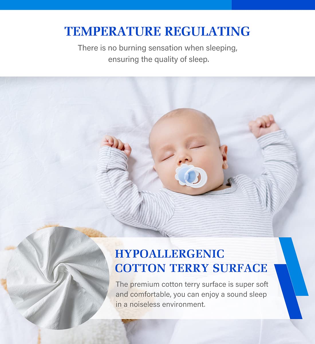 Twin Mattress Protector,Twin Mattress Cover Waterproof Mattress Protector Twin for Kids,Noiseless Soft Breathable Terry Twin Mattress Pad for Kids Pets Adults 39"x75" 🍁 All In One Marketplace Canada