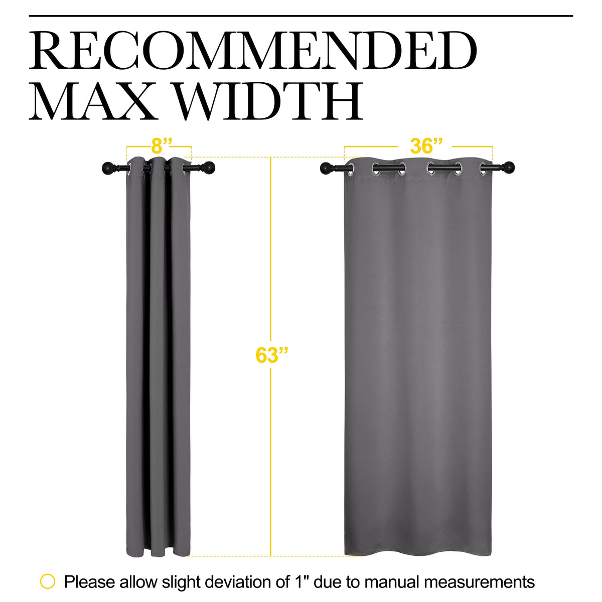 NICETOWN Blackout Curtains 2 Panels for Bedroom- Thermal Insulated Grommet Blackout Curtains 63 Inches Long for Living Room/Kitchen Rideaux occultants (2 Panels, W42 x L63 -Inch,Grey) 🍁 All In One Marketplace Canada