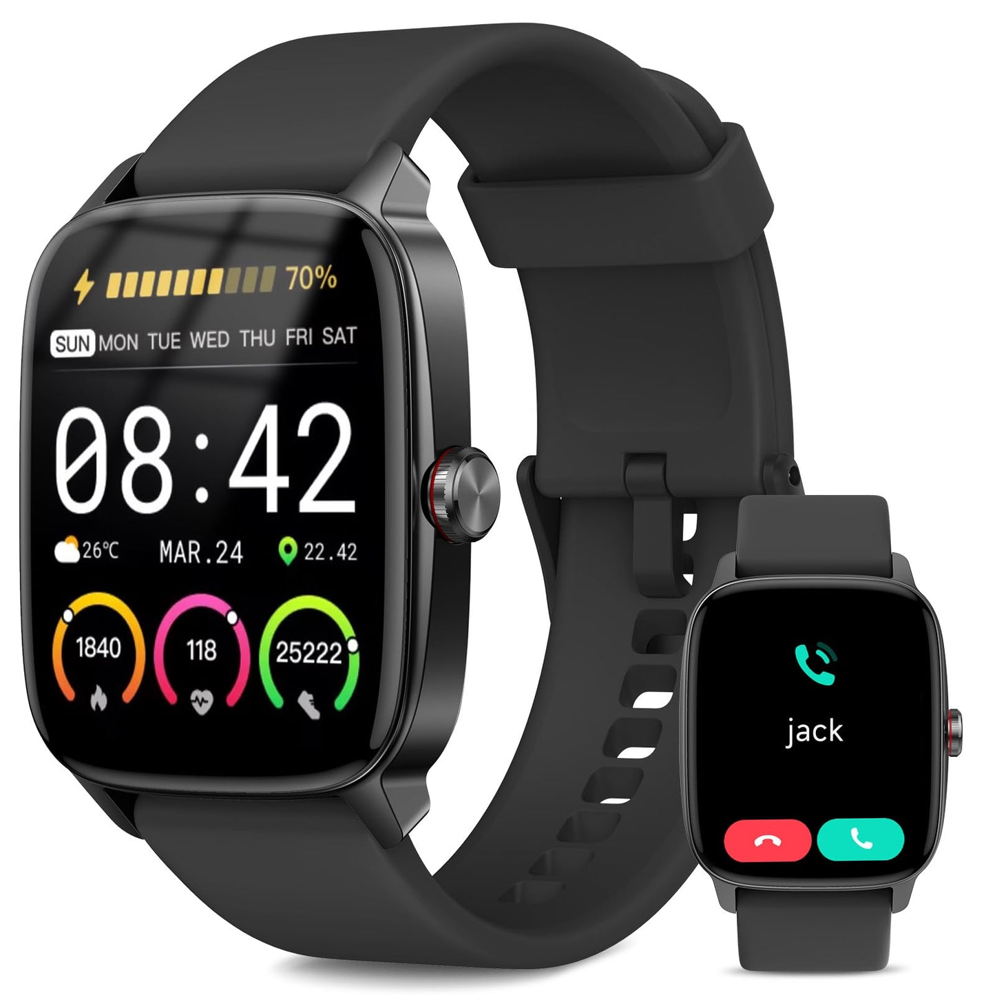 Smart Watch for Men Women, Bluetooth Call Smartwatch with AI Voice, 1.85" HD Fitness Watch, Heart Rate/Steps/Sleep Monitor, 100+ Sports Modes, IP68 Waterproof Watch for Android iOS 🍁 All In One Marketplace Canada