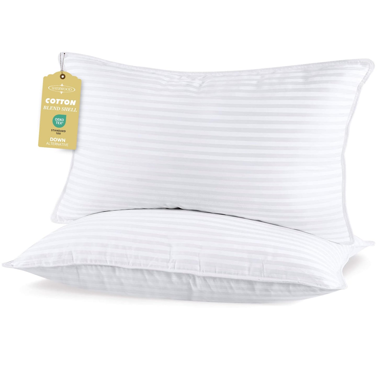 SHERWOOD Pillows King Size 2 Pack Hotel Pillow with Cotton Cover and Down Alternative Fiber Fill Bed Pillow for Sleeping (White, King 20x36 inch) 🍁 All In One Marketplace Canada