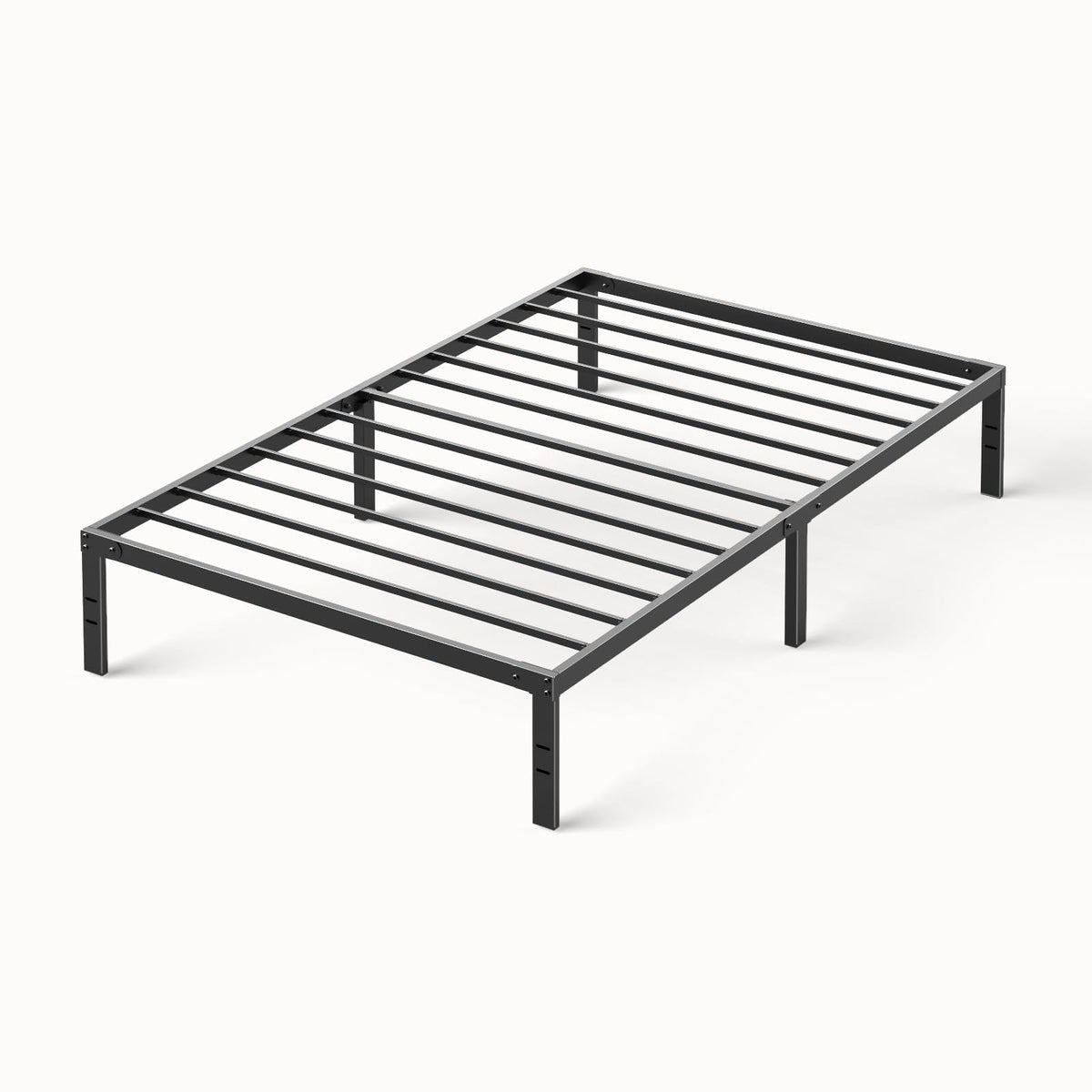 Sweetcrispy Twin Size Bed Frame, 12 Inch Under Bed Storage, Black 🍁 All In One Marketplace Canada