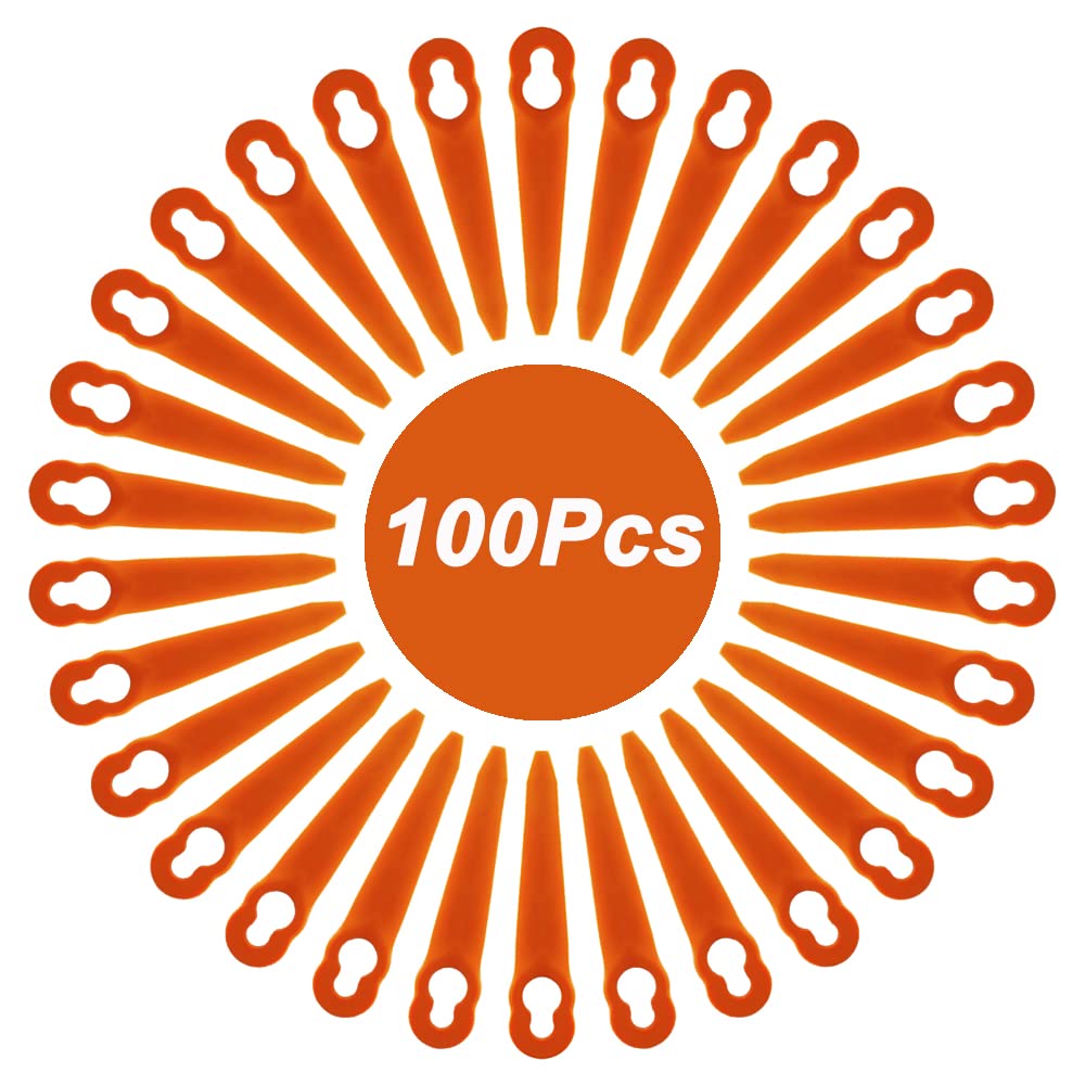 FourShow 100Pcs Plastic Replacement Blades Compatible with STIHL Polycut 2-2 Polycut 3-2 Grass Trimmer FSA 45 FSA 57 FSE 52,Sun Joe 24V-GT10, Redback Swift 40V 🍁 All In One Marketplace Canada