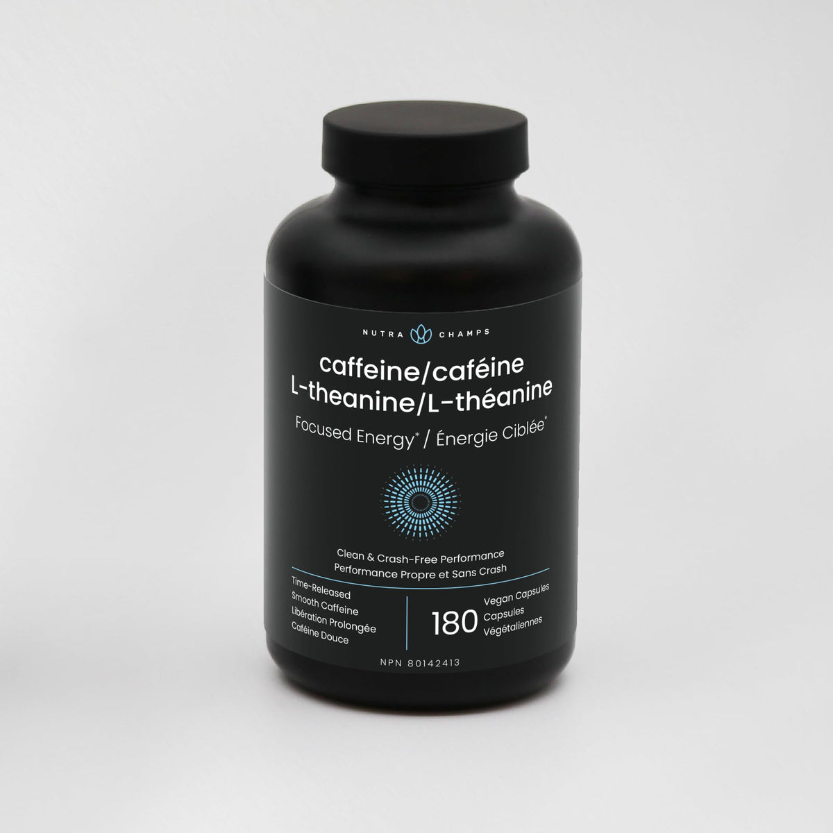 Caffeine Pills with L-Theanine - 180 Energy Pills for Women & Men - Clean & Long-Lasting Focused Energy - Sustained Release 100mg Caffeine + 200mg L Theanine - No Crash Capsules, Vegan Supplement 🍁 All In One Marketplace Canada