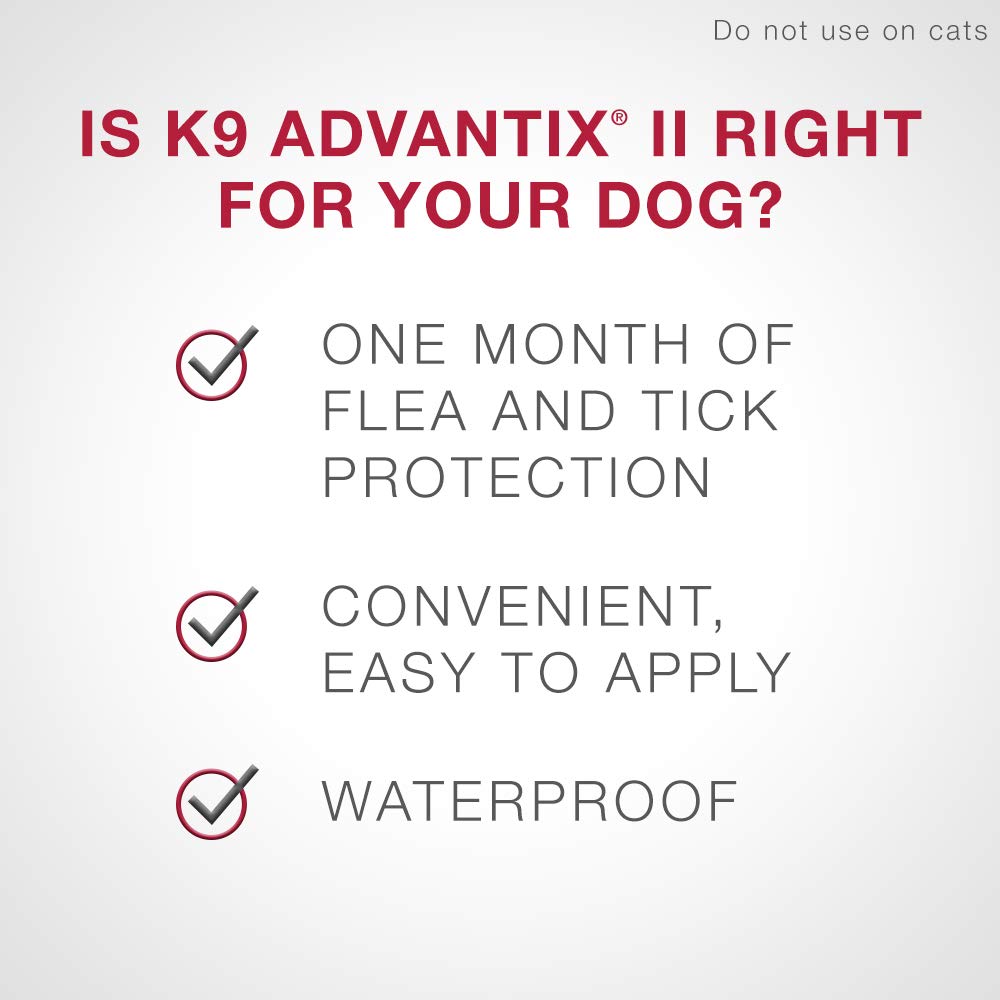 K9 Advantix II Flea and Tick Treatment for Large Dogs weighing 11 kg to 25 kg (24 lbs. to 55 lbs.)-4 doses 🍁 All In One Marketplace Canada