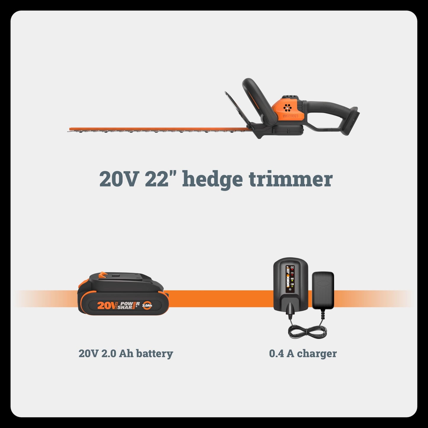 WORX WG261.9 20V PowerShare 22" Cordless Hedge Trimmer, Battery & Charger Not Included 🍁 All In One Marketplace Canada