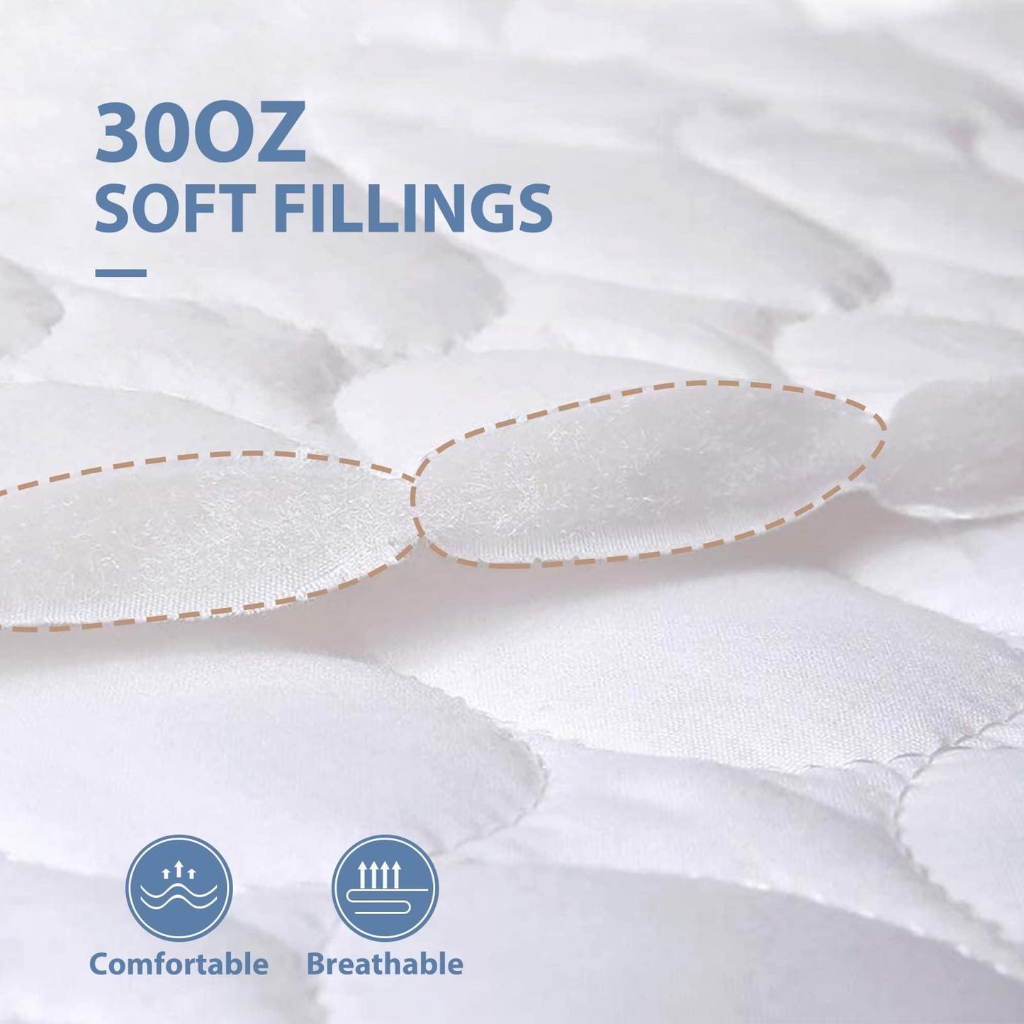 HYMOKEGE Quilted Mattress Protector Queen Size, 100% Waterproof Mattress Cover for Queen Size Bed, Breathable & Noiseless Bed Pad Cover with 5"-21" Deep Pocket 🍁 All In One Marketplace Canada