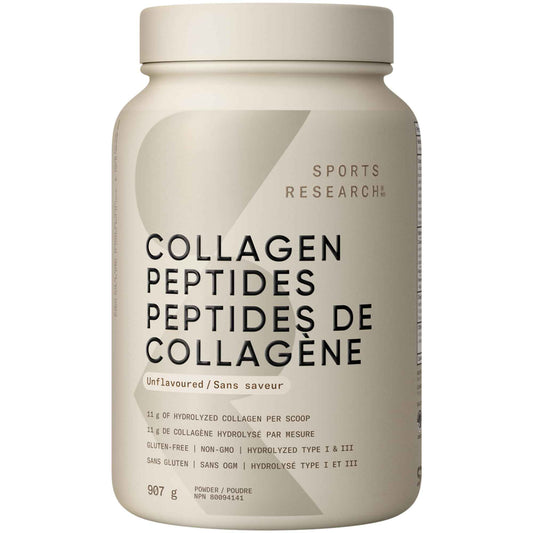 Sports Research® Premium Collagen Peptides Powder (32oz Jar) | Grass-Fed, Certified Paleo Friendly, Non-GMO and Gluten Free - Unflavored and Easy to Mix 🍁 All In One Marketplace Canada