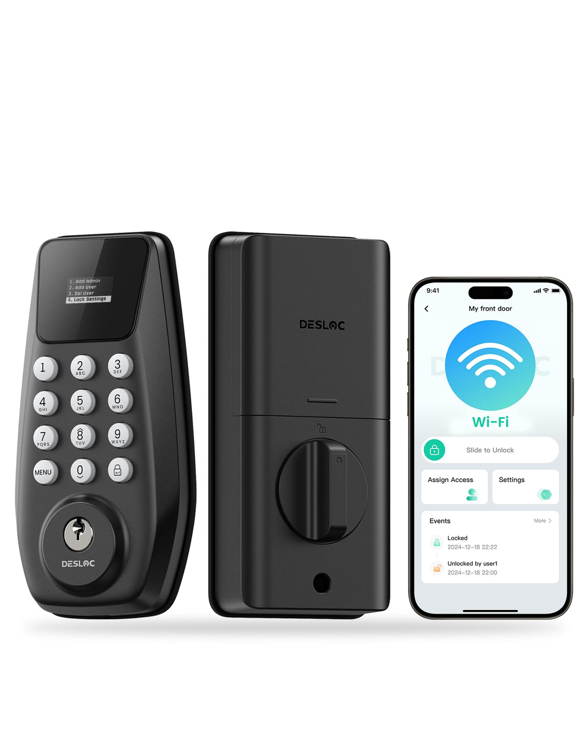 DESLOC C100 Plus Smart Keyless Entry Door Lock with Built-in WiFi 🍁 All In One Marketplace Canada