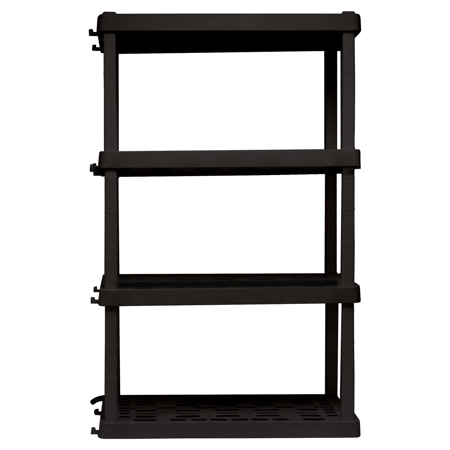 Koolatron Oscar Heavy Duty Plastic Storage Shelves- for Garage, Kitchen, Bathroom Basement, Kids Room, Toys,Stackable 4-Tier Black, Organizer Rack for Books Shoes, Pantry, Cleaning, Made in Canada 🍁 All In One Marketplace Canada