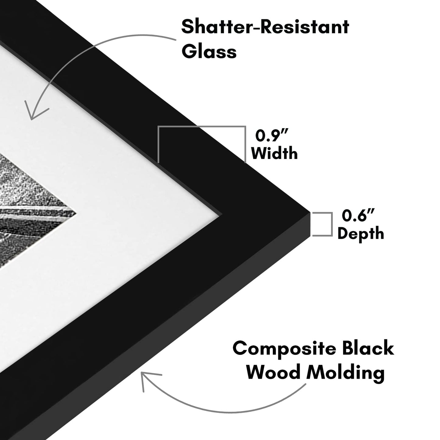 Americanflat 11x14 Picture Frame with Shatter-Resistant Glass - Use as 8x10 Frame with Mat or Display 11x14 Photo Without Mat - Signature Collection - Picture Frames for Wall Display - Black 🍁 All In One Marketplace Canada