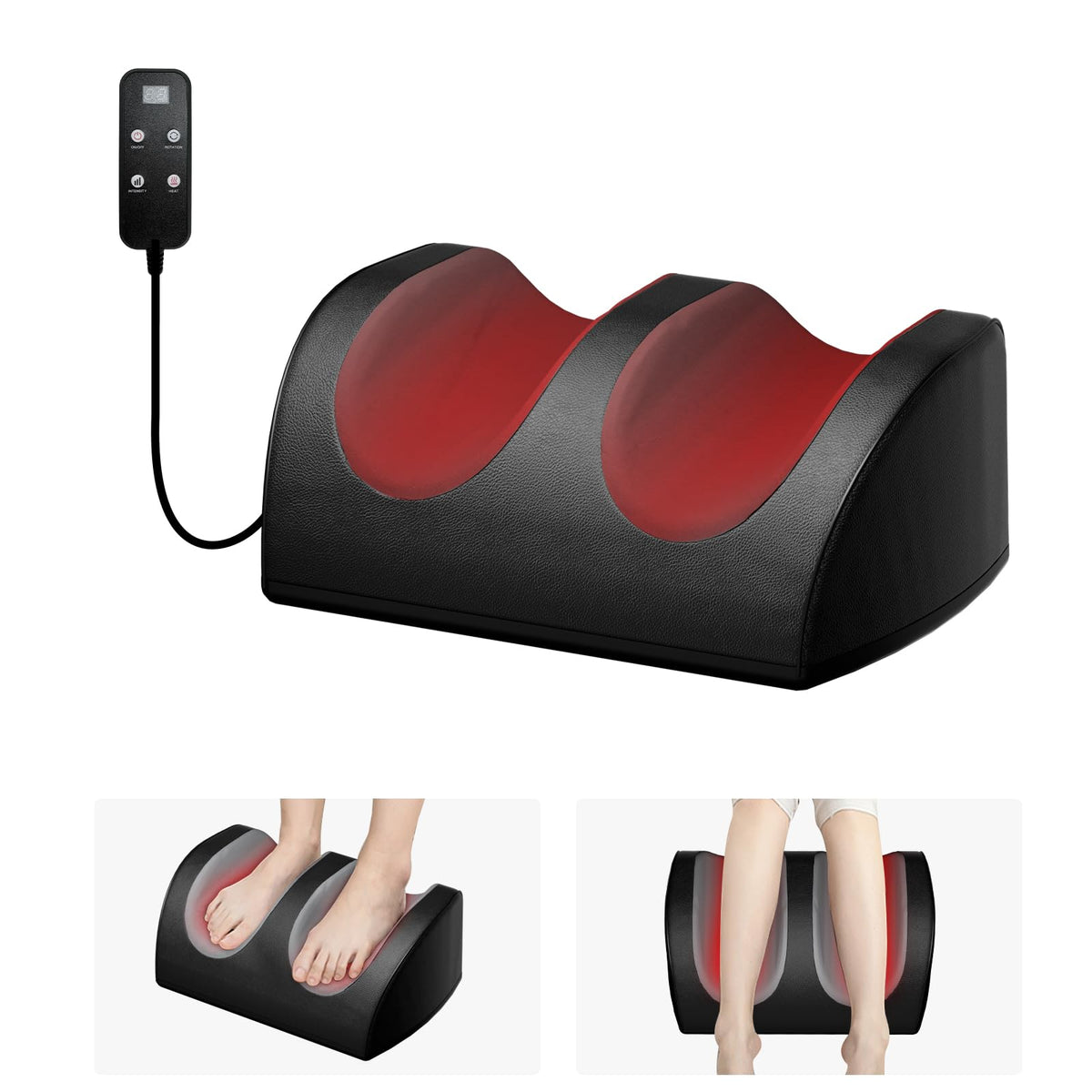 LINGTENG Foot Massager with Heat, with Massage Rollers, 3 Settings, Bi-Directional Rotation, Shiatsu Calf Massager for Calf, Foot and Sole Massage, Gift for Mum, Dad and Friends 🍁 All In One Marketplace Canada