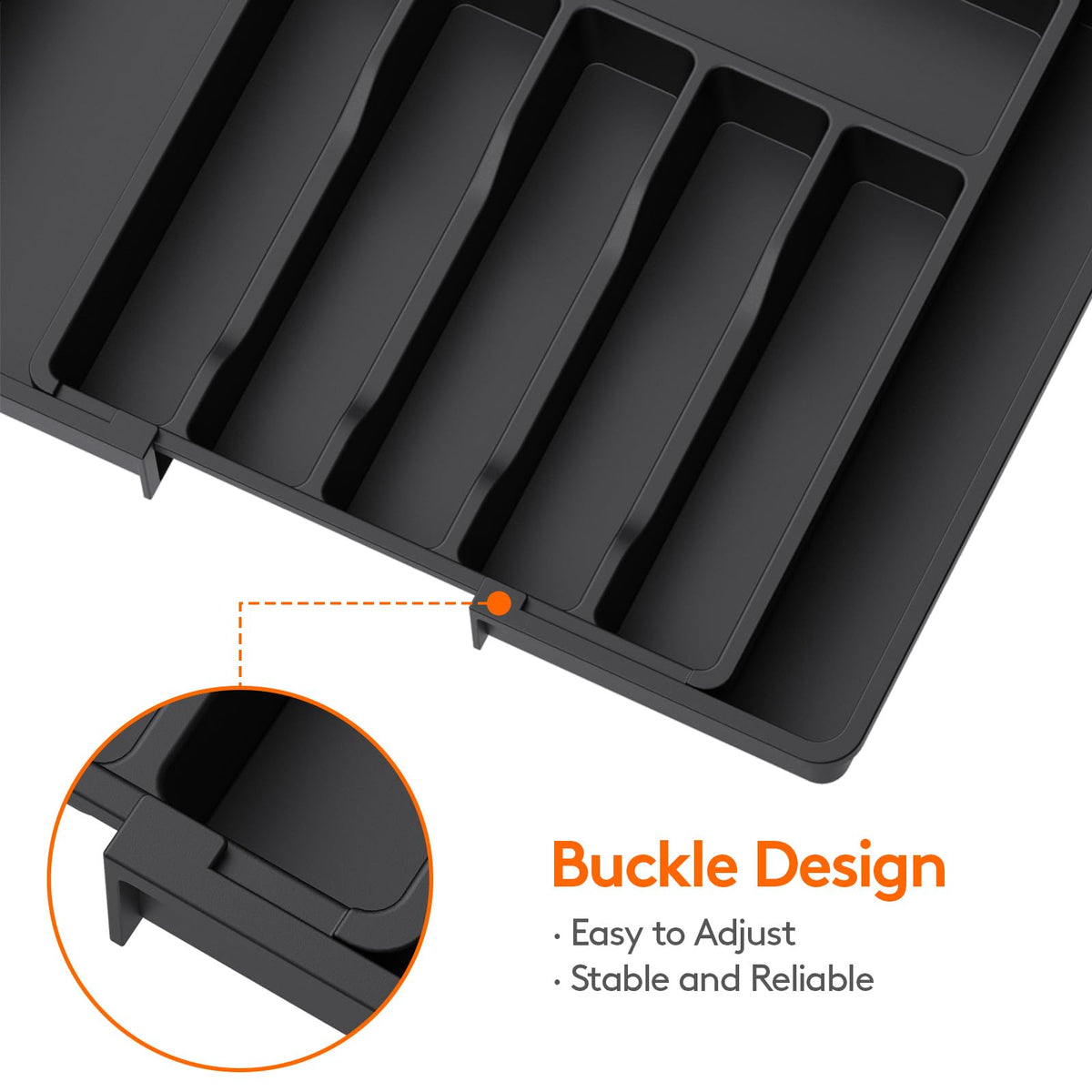 Lifewit Extra Large Cutlery Organizer, Expandable Silverware Drawer Organizer for Kitchen, Adjustable Cutlery Tray Drawer Organizer for Spoon Forks Knives, Cutlery Crocks, 13-22 x 15", Black 🍁 All In One Marketplace Canada