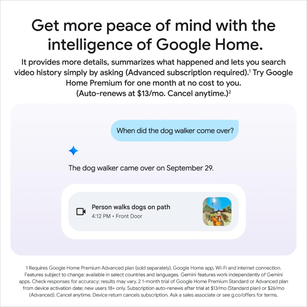 Google Nest Doorbell (Wired, 3rd gen) - 2K Video and Gemini - Hazel 🍁 All In One Marketplace Canada