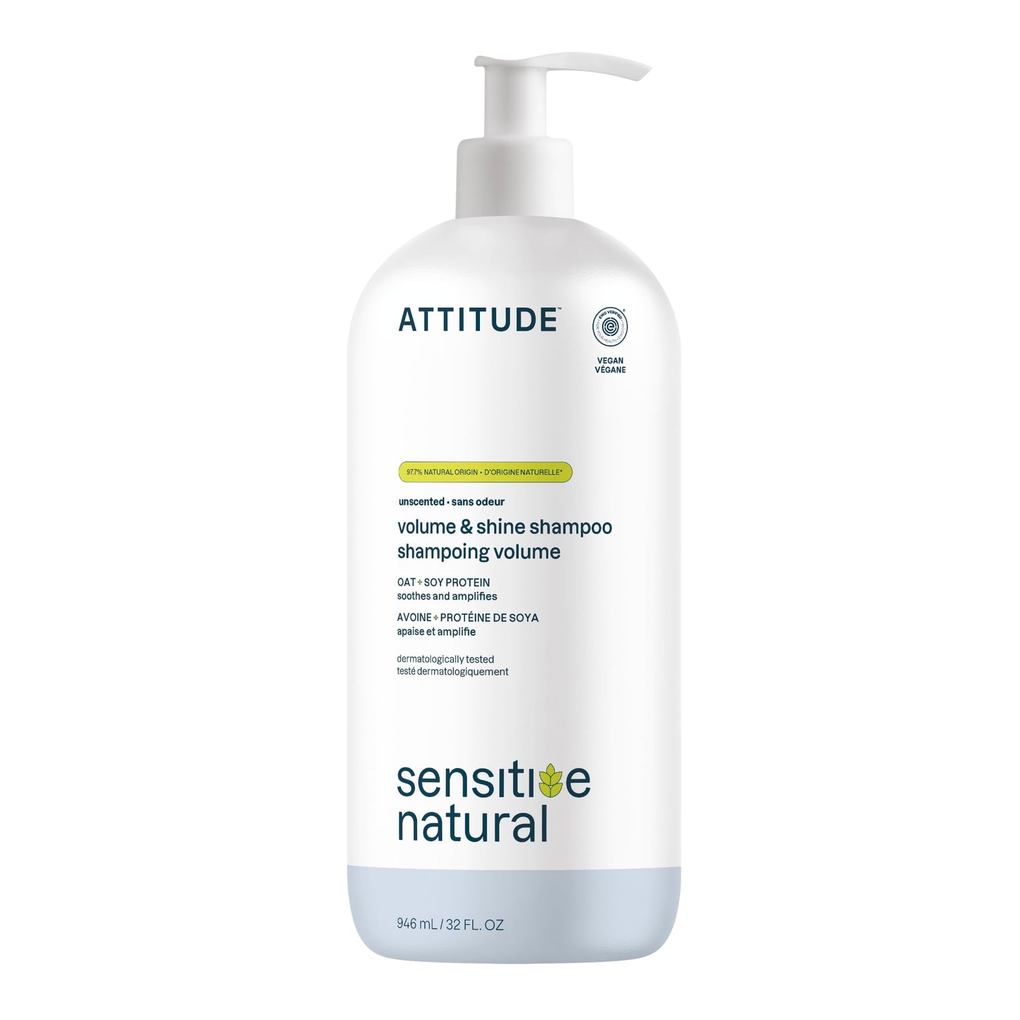 ATTITUDE Extra Gentle Hair Shampoo for Sensitive Dry Scalp, Made in Canada, EWG Verified, Soothing Oat, For Thin Hair, Vegan and Plant-Based, 946 mL 🍁 All In One Marketplace Canada