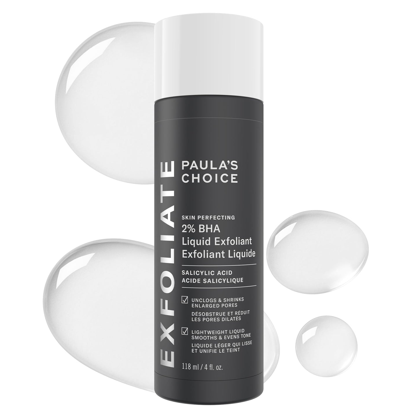 Paula's Choice SKIN PERFECTING 2% BHA Liquid Salicylic Acid Exfoliant, Daily Facial Exfoliator for Enlarged Pores, Wrinkles & Fine Lines, Fragrance-Free, Full Size - 118 ml 🍁 All In One Marketplace Canada