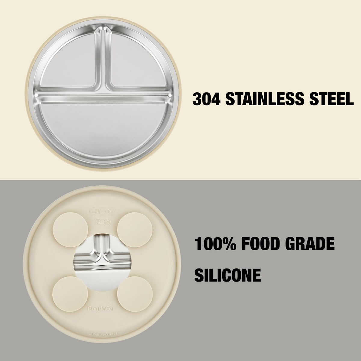 PandaEar 3 Pack Stainless Steel Baby Plates with Suction, Divided Toddler Plate for Baby Led Weaning Supplies, Non-Slip Suction Plates Baby Feeding Set, Dishwasher Safe (Blue/Green/Brown) 🍁 All In One Marketplace Canada