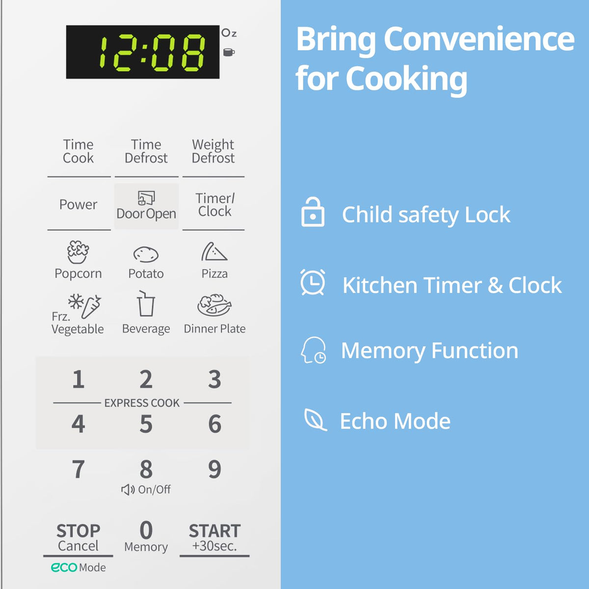 COMFEE' Countertop Microwave Oven, 0.7 Cu. Ft., 700W, White 🍁 All In One Marketplace Canada
