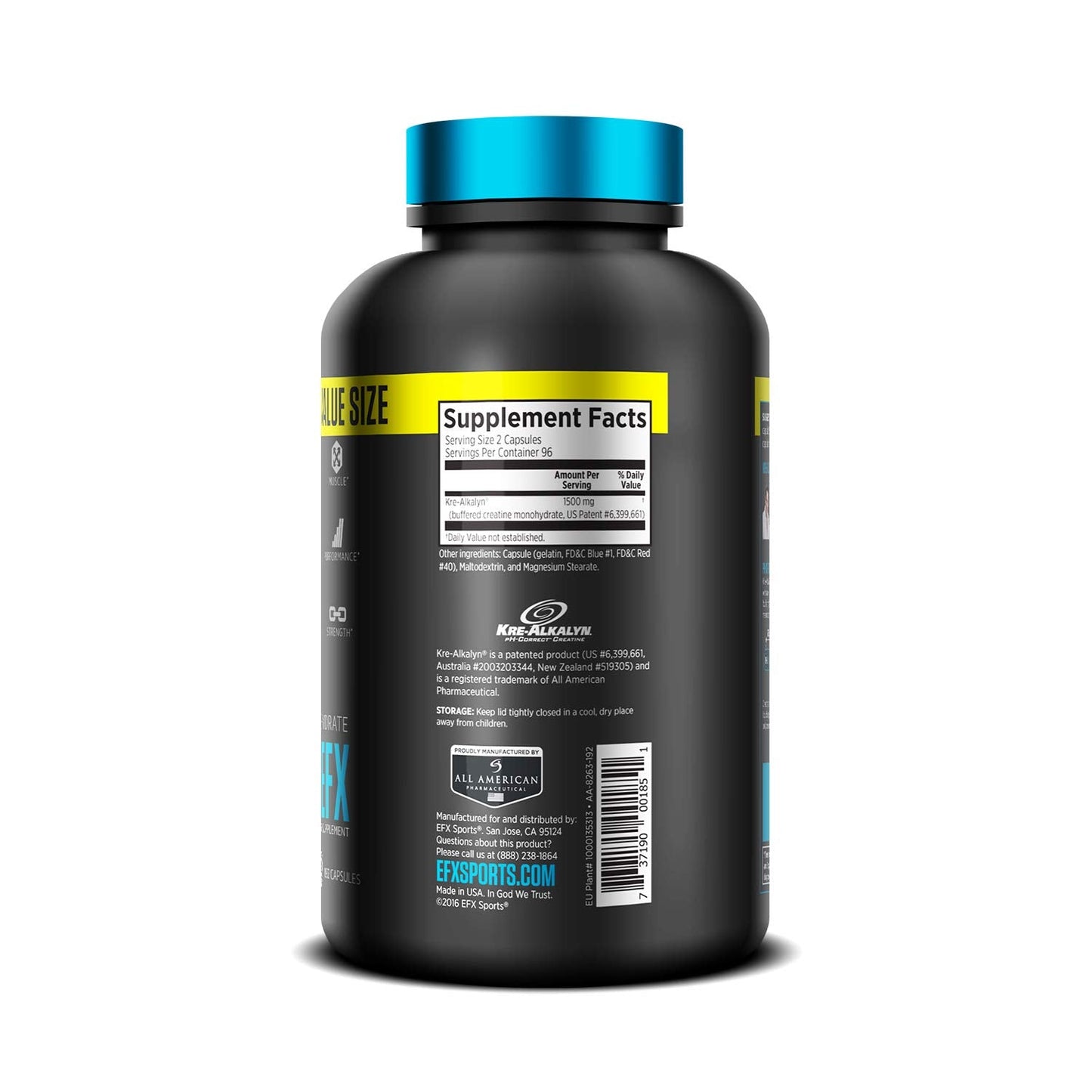 EFX Sports Kre-Alkalyn | PH-Correct Creatine Monohydrate | Multi-Patented Formula, Gain Strength, Build Muscle & Enhance Performance I No Bloating, No Water Retention - 192 Capsules 🍁 All In One Marketplace Canada