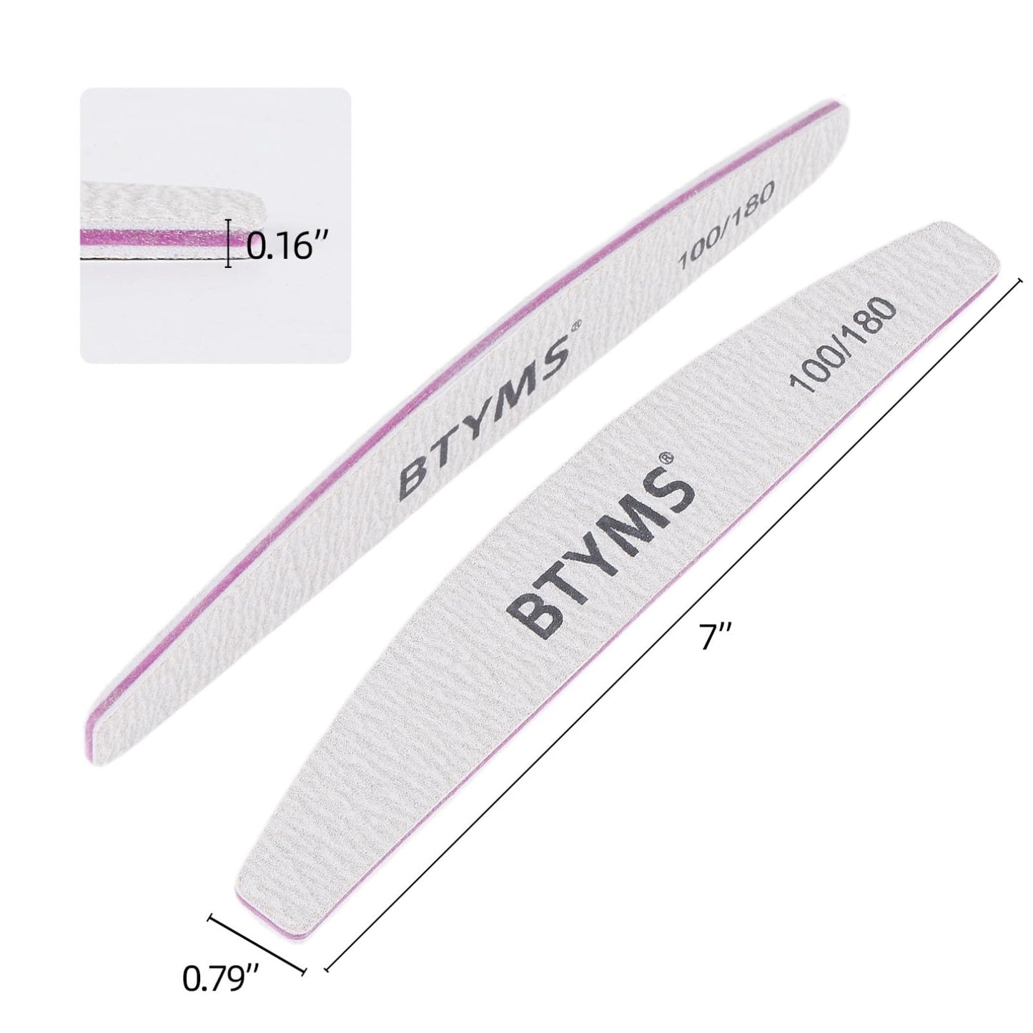 BTYMS 25 Pcs Nail Files 100/180 Grit Double Sided Emery Boards Coarse and Medium Nail File for Acrylic Nails and Natural Nails 🍁 All In One Marketplace Canada