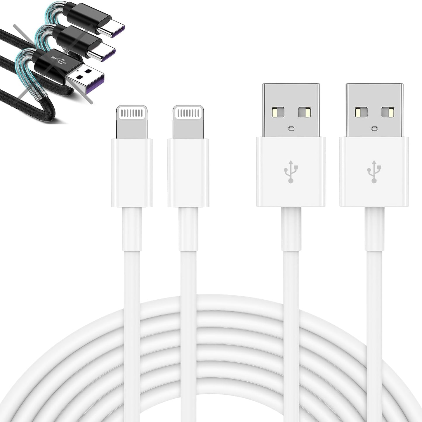 QZIIW 2 Pack [Apple MFI Certified],iPhone Fast Charger Cable 3 FT,USB to Lightning Cable 3 Foot Fast Charge Data Transfer 3 Feet Power Cord for iPhone 14 13 12 11 Pro Max Mini XR XS X 9 8 7Plus ipad 🍁 All In One Marketplace Canada
