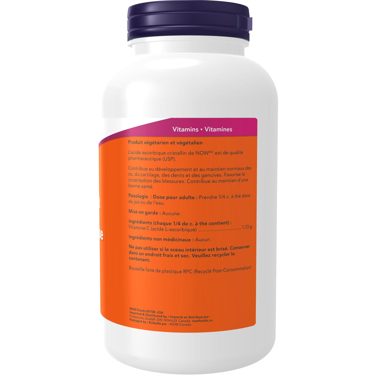 NOW Supplements, Vitamin C Crystals (Ascorbic Acid), Antioxidant Protection, 454g 🍁 All In One Marketplace Canada