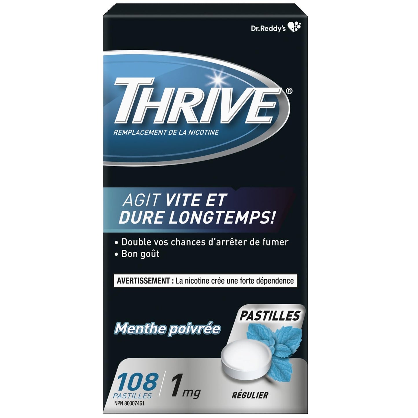 Thrive Nicotine Replacement Lozenges, 1mg Regular Strength, Peppermint, 108 Count 🍁 All In One Marketplace Canada