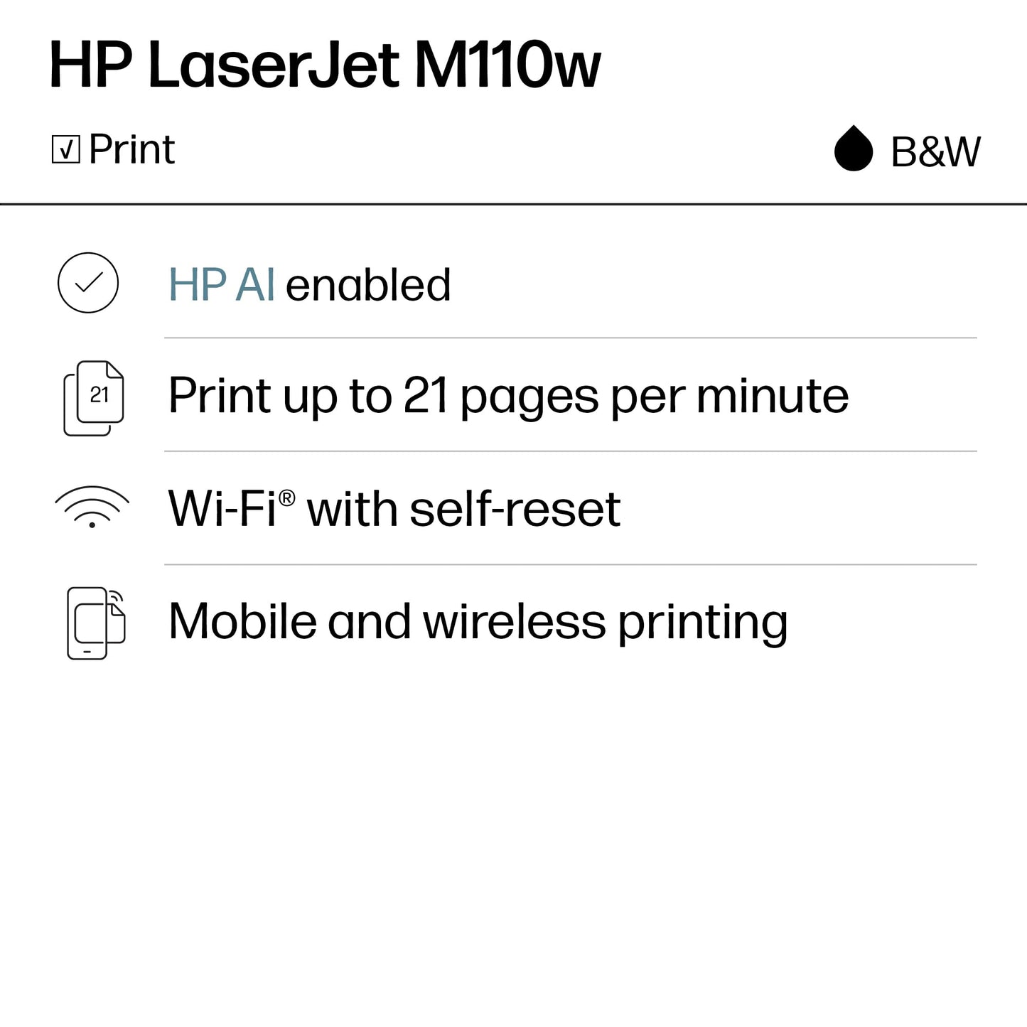 HP LaserJet M110w Wireless Black & White Printer 🍁 All In One Marketplace Canada