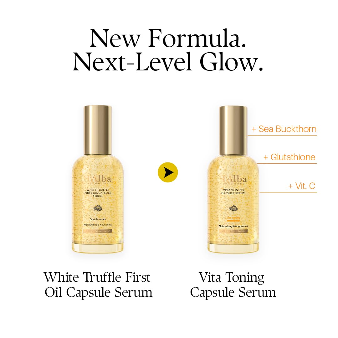 d'alba Piedmont Vita Toning Capsule Serum (100ml), Large Size, Daily Vita Boost for Luminous Skin, Double Vitamin Formula 🍁 All In One Marketplace Canada
