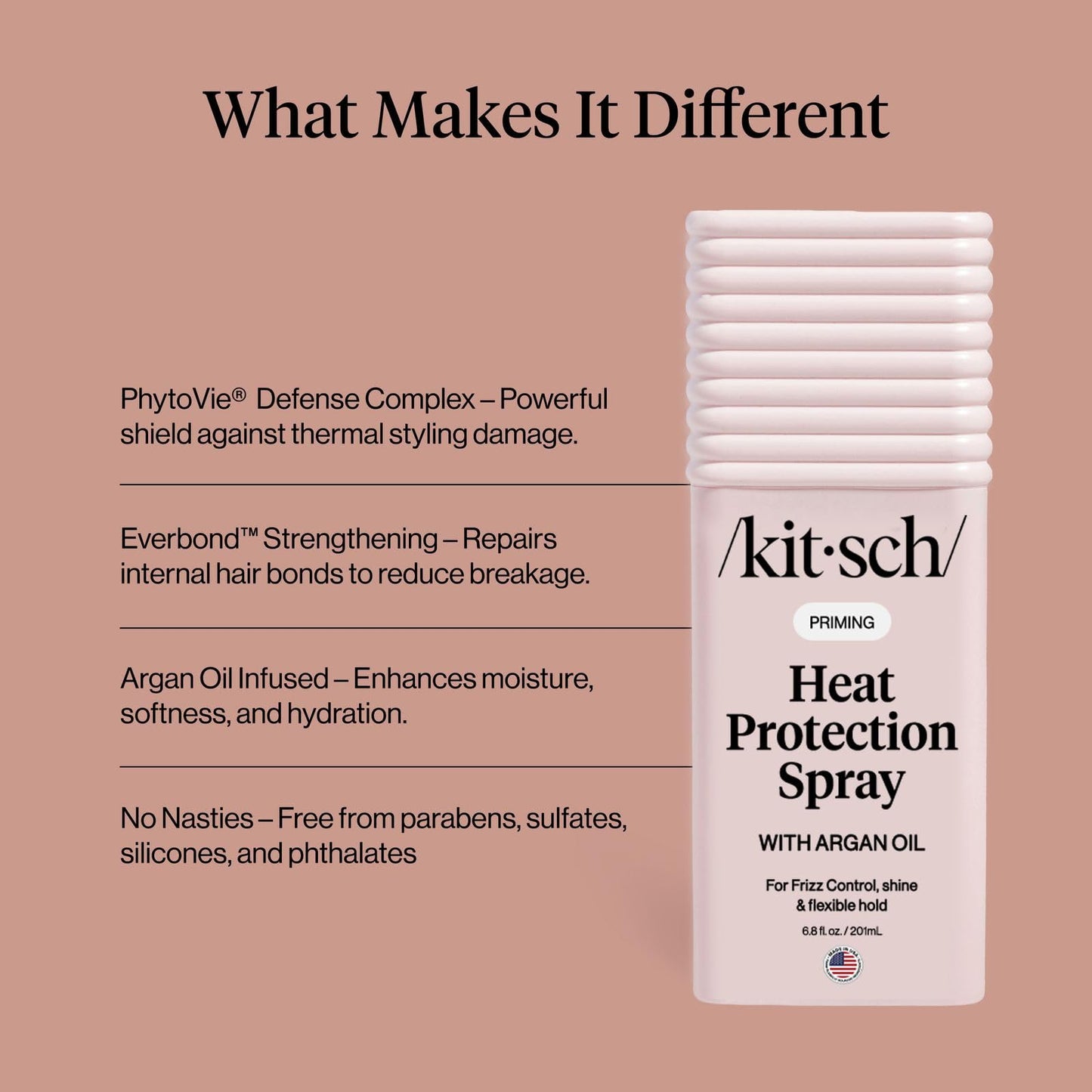 Kitsch Heat Protection Spray for Hair – Heat Protectant for Hair with Argan Oil – Styling Hair Spray for Frizz Control, Shine & Damage Protection – Protects Strands | Ideal Gifts for Women – 201ml 🍁 All In One Marketplace Canada
