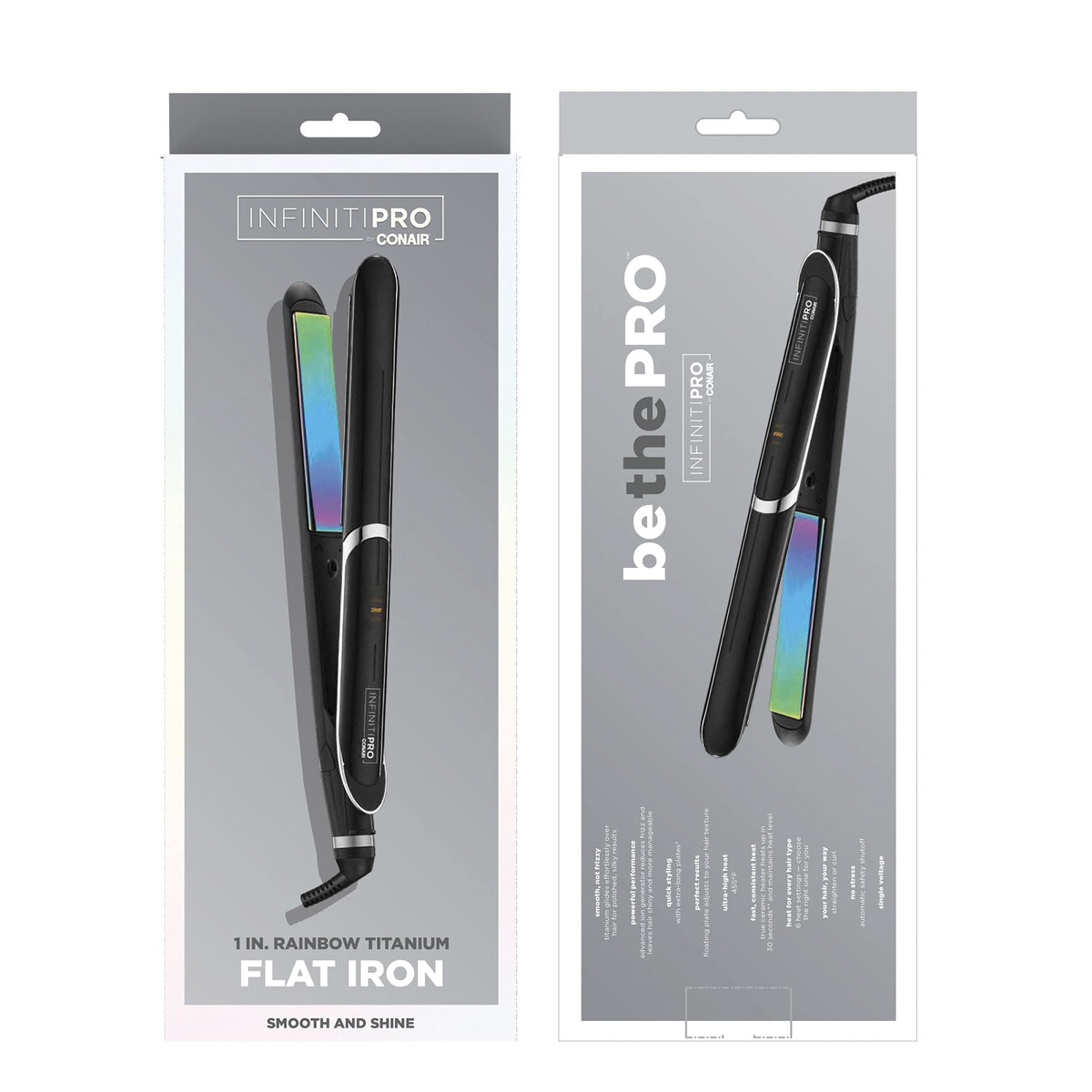 Infiniti Pro by Conair Titanium Flat Iron, Rainbow Finish, 1-Inch 🍁 All In One Marketplace Canada