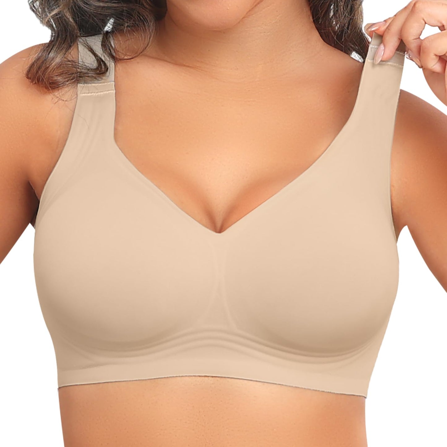 PoseFree Jelly Bras for Women Full Coverage Full Support and Lift No Underwire Back Smoothing Bralette Everyday Bra (Nude,XL) 🍁 All In One Marketplace Canada