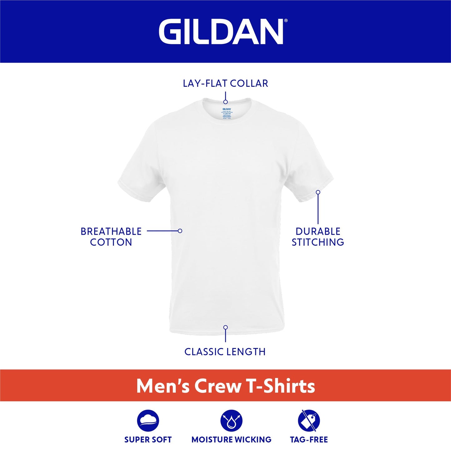 GILDAN Men's Crew T-Shirts, Multipack, Style G1100, Black (6-Pack), Medium 🍁 All In One Marketplace Canada
