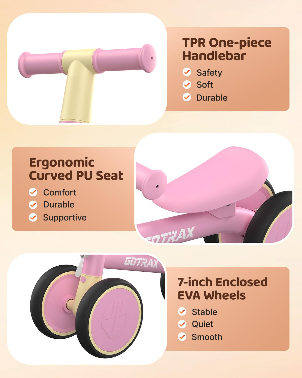 Gotrax Baby Balance Bike, 7" Silent Wheels, First Gift for Toddlers 1-2 🍁 All In One Marketplace Canada