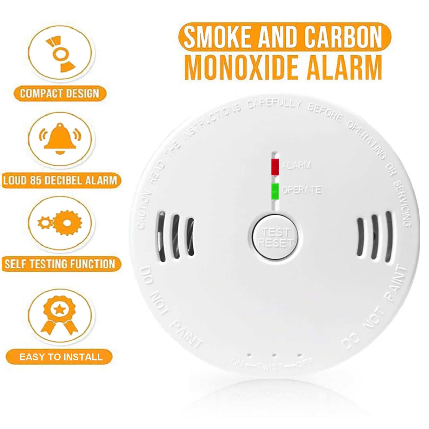 2-Pack Smart Home S-afety Device Led Indicator Lights A-larm, 85dB Beeps Sound for Basements Travel Home Office House Bedroom Living Room Car, Battery Operated, ComplywithUL 🍁 All In One Marketplace Canada