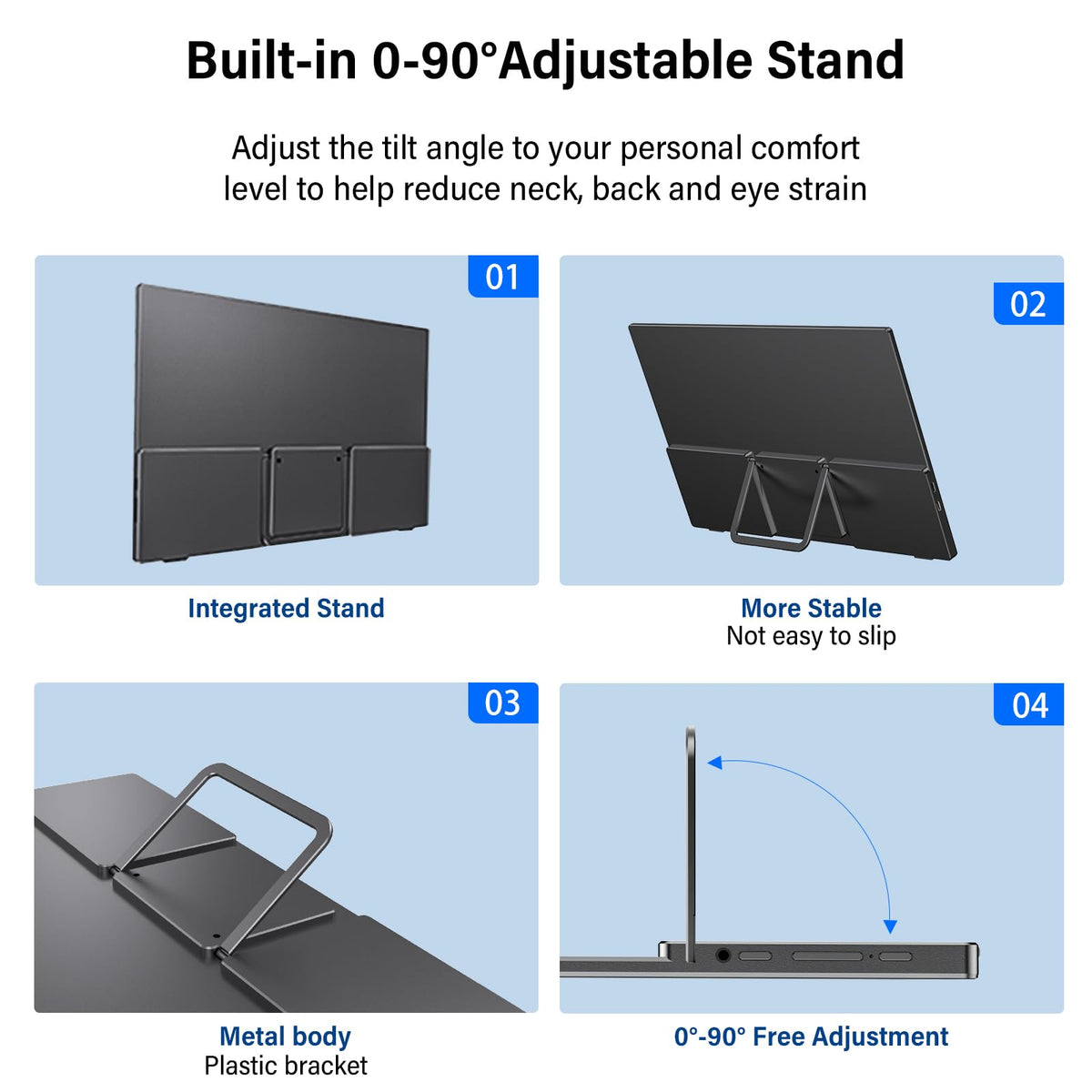 InnoView Portable Monitor 15.6" 1080P Portable Monitor for Laptop with Protective Sleeve Built-in 90° Adjustable Stand USB C HDMI Ultra-Slim Laptop Screen Extender for MacBook Phone PS Xbox Switch 🍁 All In One Marketplace Canada