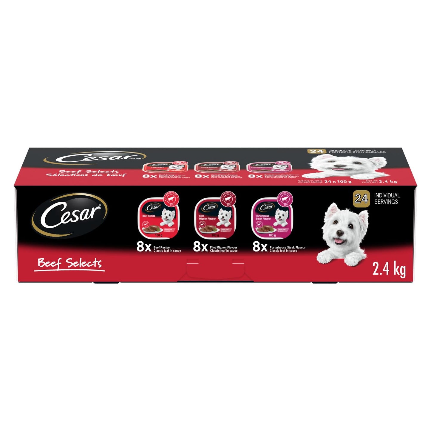 CESAR Classic Loaf in Sauce Adult Wet Dog Food Beef Selects Variety Pack, 24x100g Trays 🍁 All In One Marketplace Canada