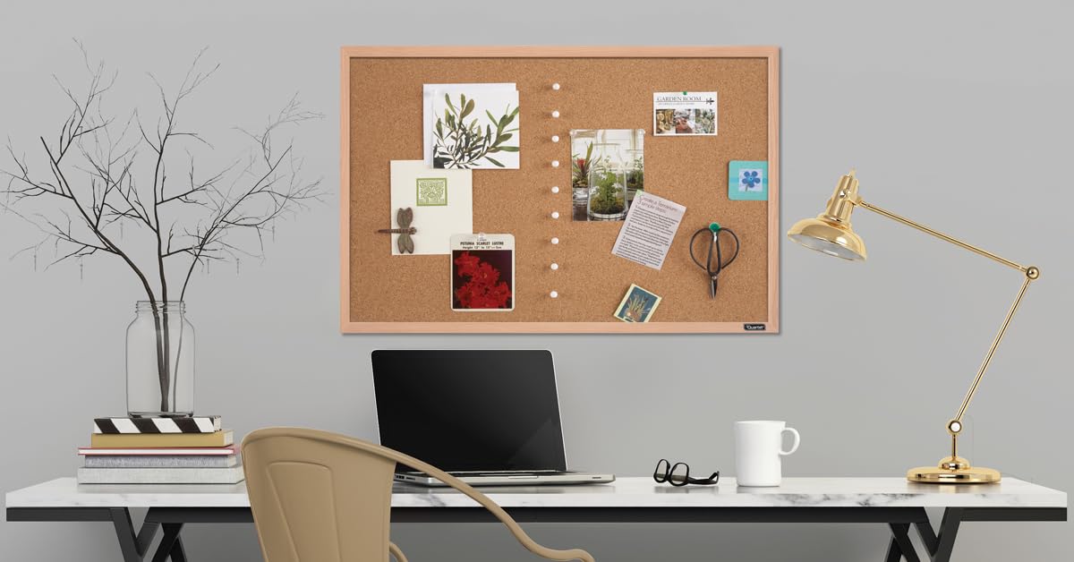 Quartet Natural Cork Bulletin Board, 35" x 23", Wood Finish MDF Frame, Self-healing Cork (2642638035) 🍁 All In One Marketplace Canada