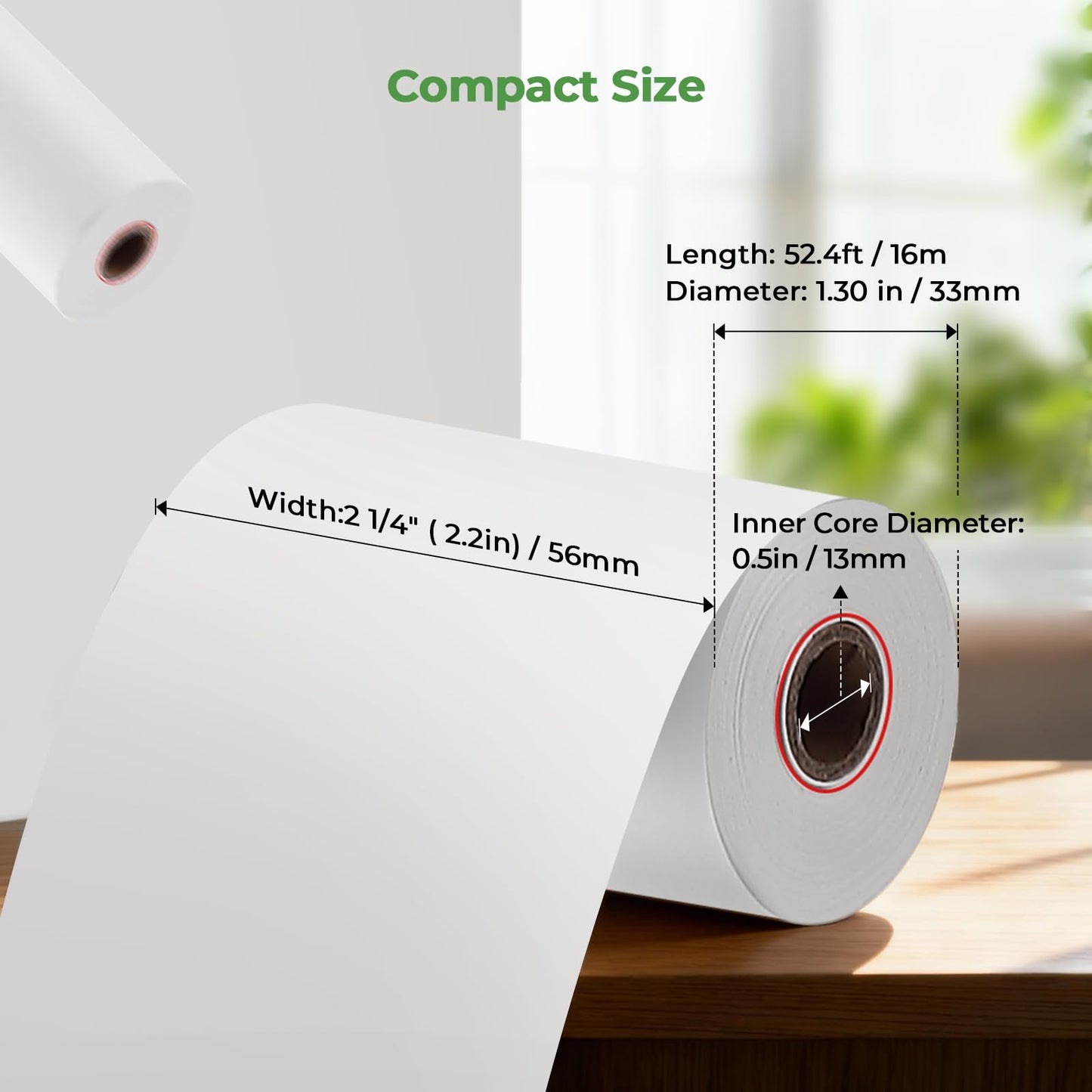 MUNBYN Thermal Paper Roll 2-1/4" x 50' ft, 50 Rolls BPA Free Receipt Paper, 2.25 x 50 ft Thermal Printer Paper Fits 58mm Mini Thermal POS Printer & Square Terminal Credit Card Machines 🍁 All In One Marketplace Canada