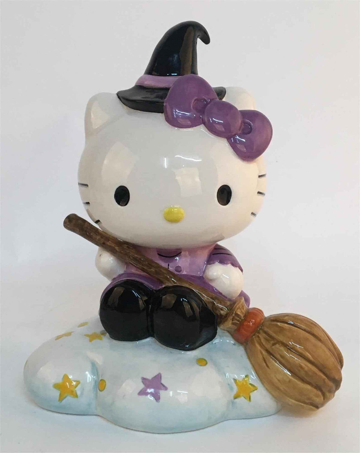 Blue Sky Clayworks Hello Kitty Flying Witch Figurine, 7-inches Height, Home Halloween Decorative Accessories, 23546