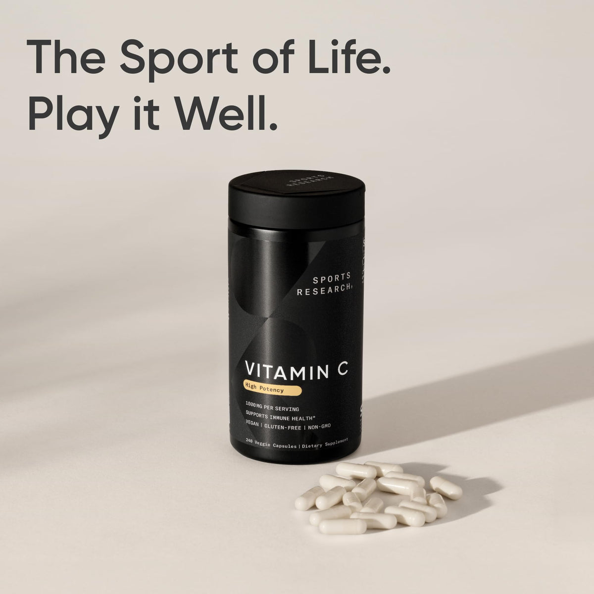 Sports Research® Vitamin C 1000mg - Non-GMO Project Verified Ascorbic Acid Vitamin C Supplement for Immune Support & Antioxidant Protection | Vegan Friendly, 8 Month Supply (240 Count) 🍁 All In One Marketplace Canada