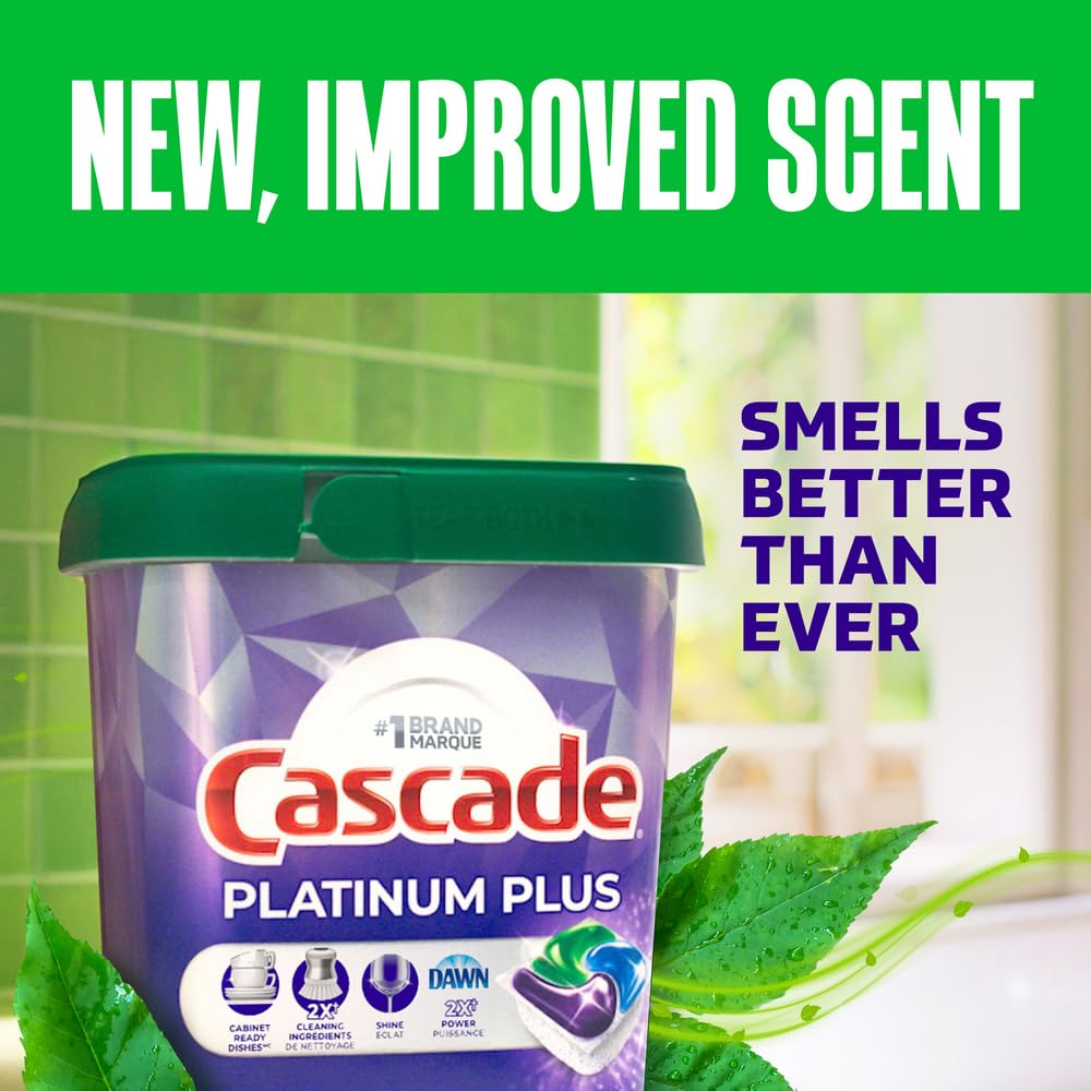 Cascade Platinum Plus Dishwasher Detergent Pods, Dish Detergent Soap, Lemon Scent, 51 Count 🍁 All In One Marketplace Canada